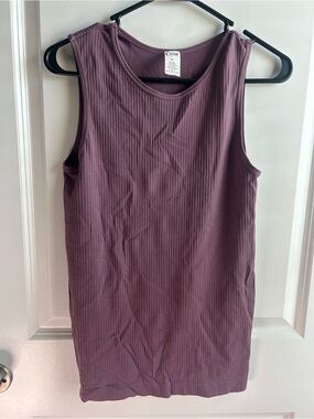 ZYIA Ribbed Tank Top - Mauve Plum